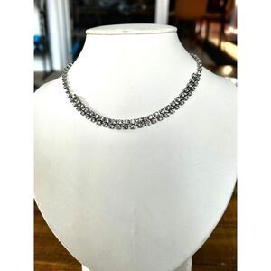 Midcentury Double-row Rhinestone Choker